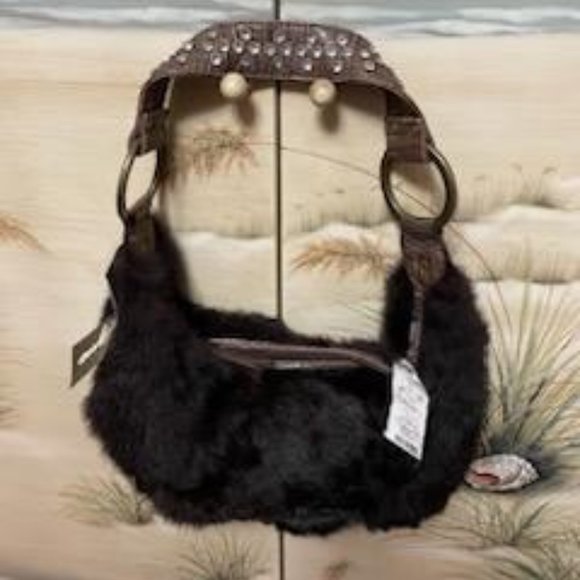Handbags - Rhinestone and Fur purse